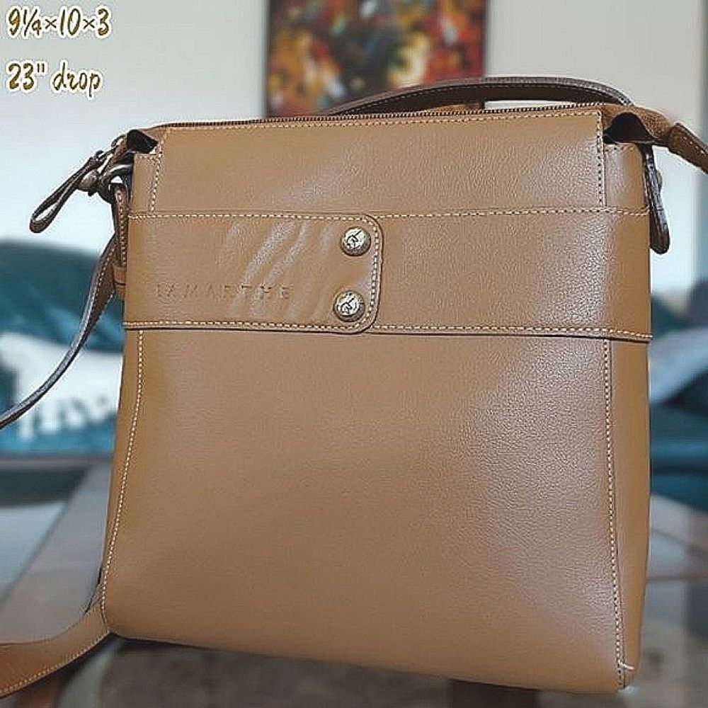 La Marthe Paris 2006 camel brown leather medium crossbody bag